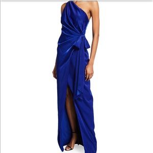 Aidan By Aidan Mattox One Shoulder Draped Gown